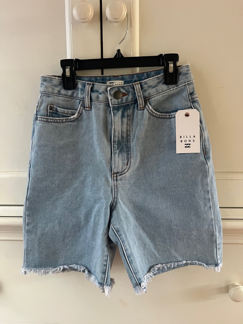 Billabong Light Blue Denim High-Rise Cutoff Shorts with Tag